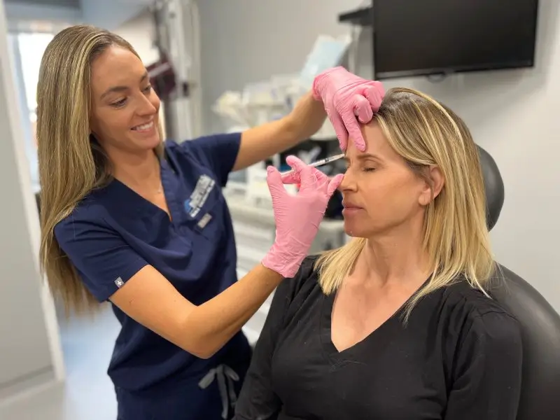Bergen Eyelids provider administering a Botox treatment