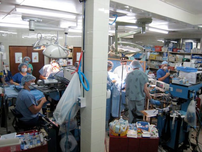 A photo of Medical volunteers in the operating room of Cataract surgery in Guatemala.
