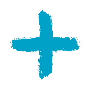 A blue addition symbol.